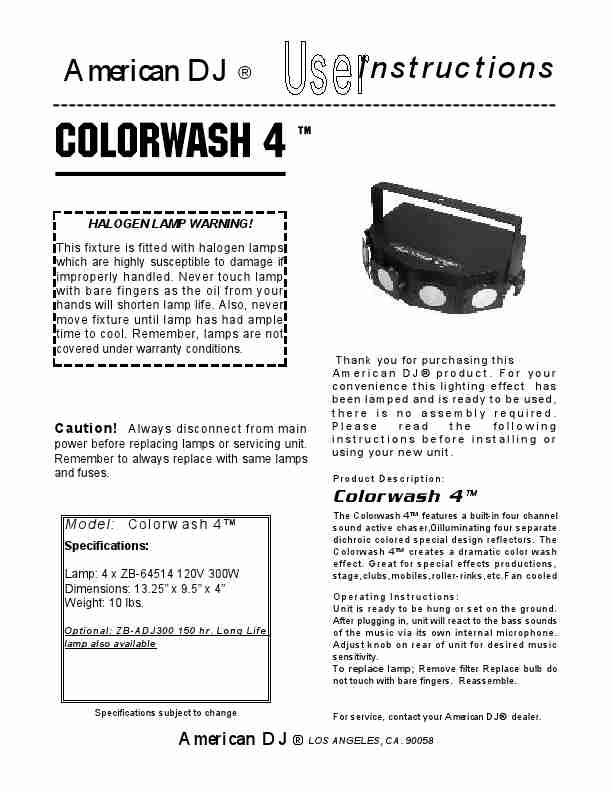 American DJ DJ Equipment Colorwash 4-page_pdf